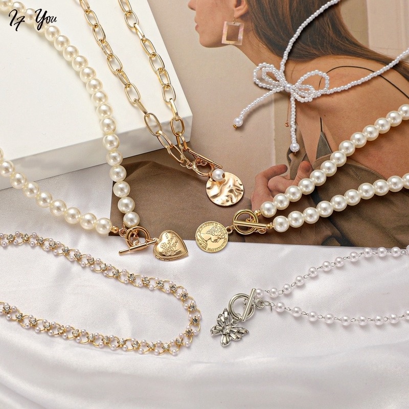 Vòng cổ nhiều lớp mặt hình trái tim và bướm thời trang cho nữ