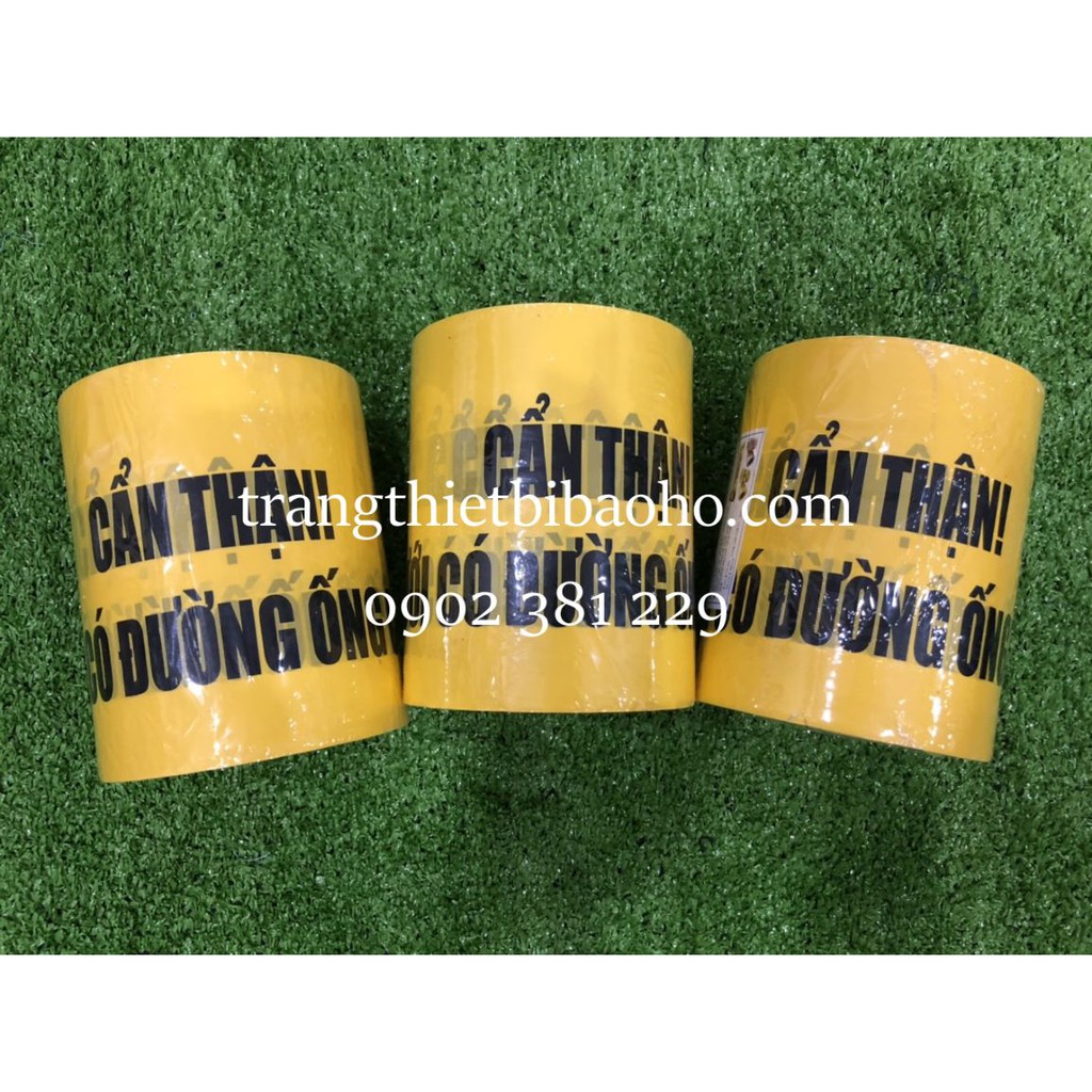 Băng cảnh báo phía dưới có đường ống nước - màu vàng đen 15cm x 100m