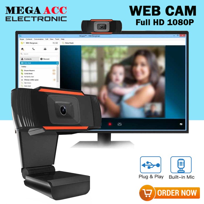 Webcam 1080p Hd Usb Tự Động Lấy Nét Với Micro Cho Pc Laptop