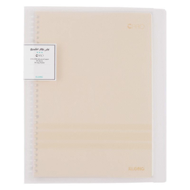 Sổ còng Binder nhựa Klong A4 40 tờ Caro,màu Patesl, Klong MS 554