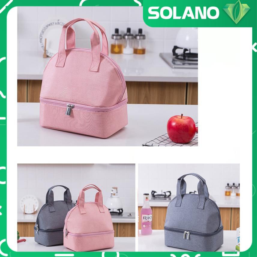 Túi giữ nhiệt SOLANO túi đựng hộp cơm, bình nước, bình sữa giữ nhiệt 2 ngăn cao cấp cho văn phòng, du lịch HG-001201