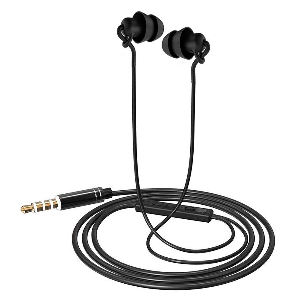 Tai Nghe Nhét Tai Jack 3.5mm Bằng Silicon TPE Mềm Cách Âm Chống Ồn Có Nút Điều Chỉnh Âm Lượng