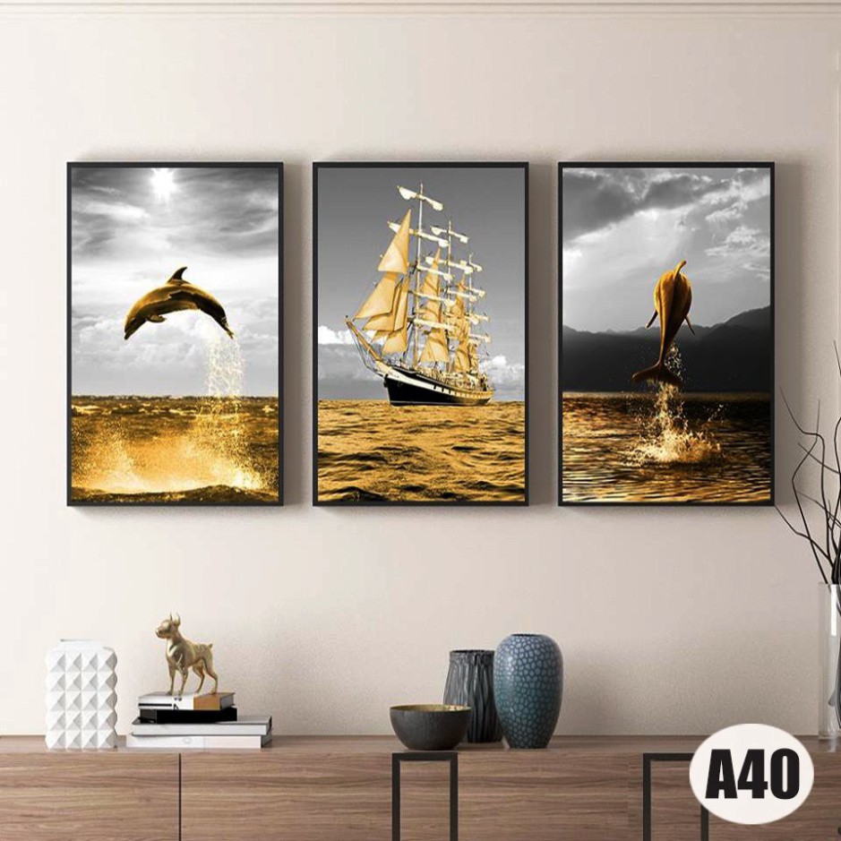 Bộ 3 bức tranh canvas khung gỗ,tranh phòng khách,phòng ăn,phòng ngủ | BigBuy360 - bigbuy360.vn