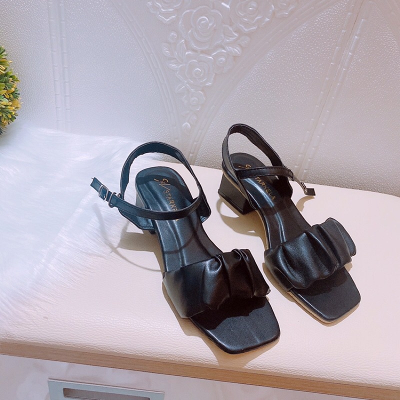 [Cực hot] Giày sandal cao gót nữ cao 4p quai bèo nhúm ảnh chụp thật