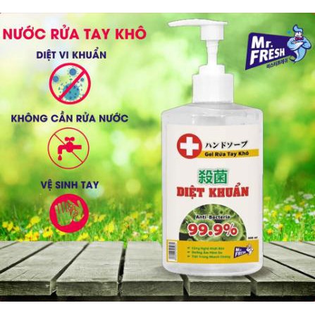 [DIỆT KHUẨN] Gel rửa tay khô diệt khuẩn Mrfresh 500ml cao cấp