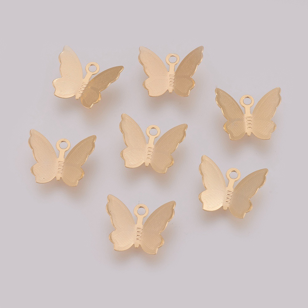 Set 1~20 Mặt Dây Chuyền Hình Đuôi Bướm / Ngôi Sao / Cá Voi Mạ Vàng Bạch Kim / Bạch Kim 18K 9x9x1.5mm: 1mm