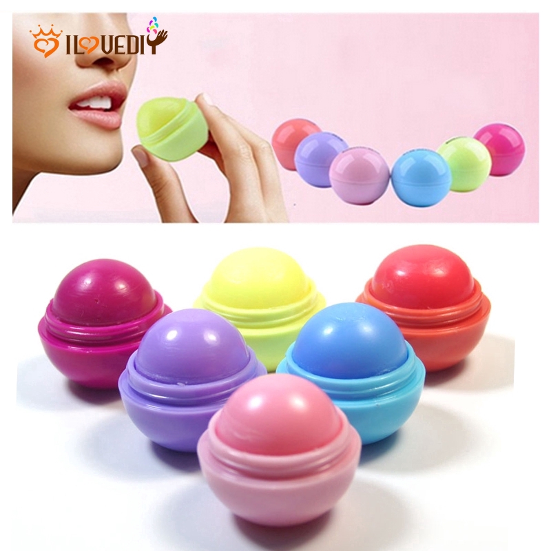 Fashion Round Ball Shaped Embellish Lips Balm / Natural Organic Moisturizing Lip Balm / Long Lasting Lip Gloss / Women Daily Basic Lips Makeup Cosmetic