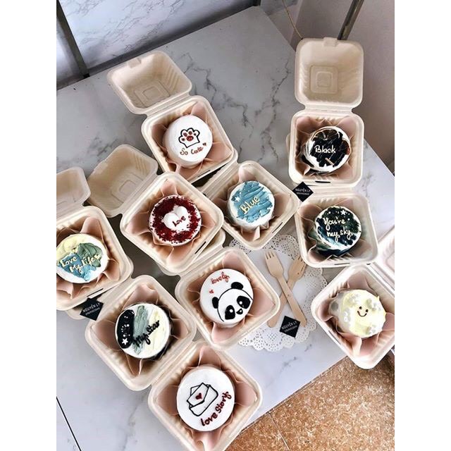 Set 20 hộp bã mía đựng bánh mochi , bento,..