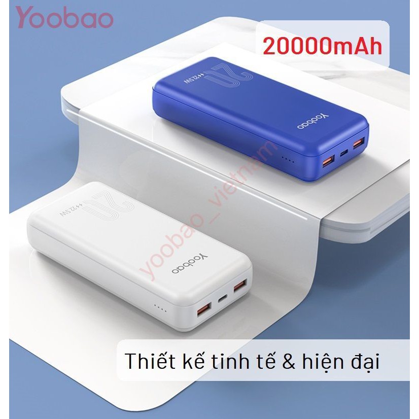 Sạc Dự Phòng Yoobao 20000mAh Sạc Nhanh 2 Chiều type-C Pin Polymer - YOOBAO D20Q