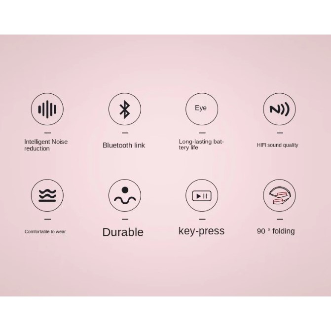 Wireless Bluetooth Headset Over Ear Folding Soft Earmuffs for PC Phone Black