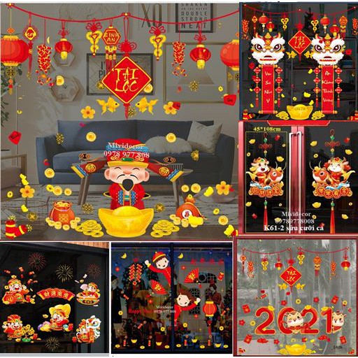 [Sỉ=lẻ] 20 mẫu trang trí decal TẾT 2021 - (Link 1)