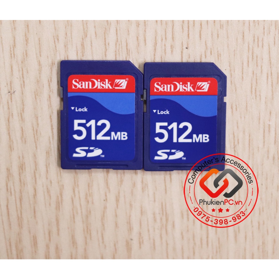 Thẻ nhớ SD 512MB Sandisk, SD Card dung lượng thấp dùng cho công nghiệp industrial, thiết bị điện tử máy tính công nghiệp