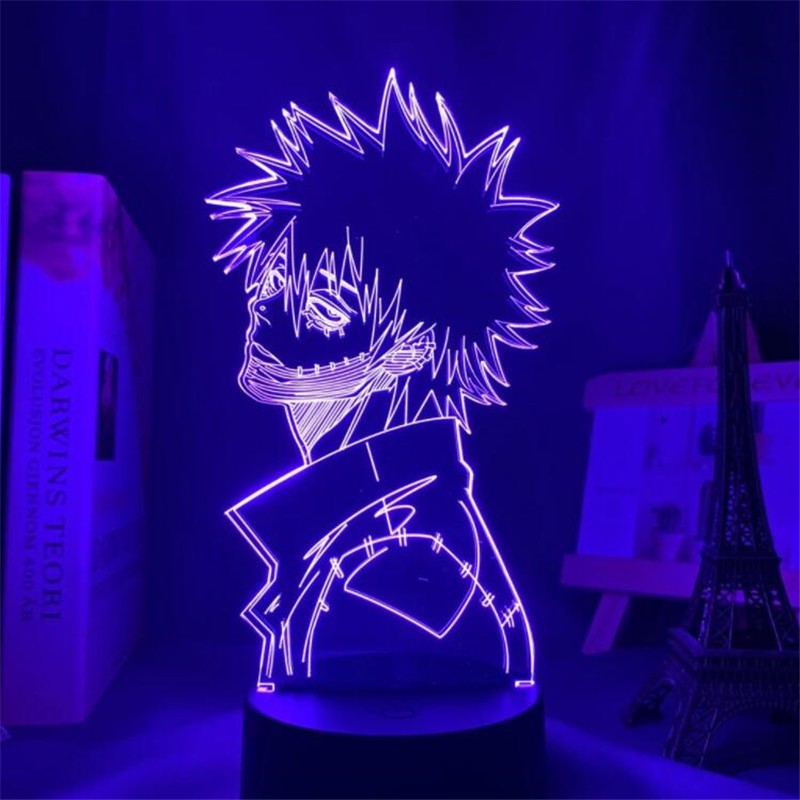 MY HERO ACADEMIA Izuku All Might Shoto 3D LED Night Light Bedroom Decor Touch Remote Colors Changing Bedside Lamp Cool Gift for Anime Fans
