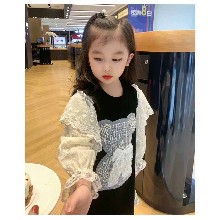 Đầm Công Chúa Phối Ren Cho Bé Gái