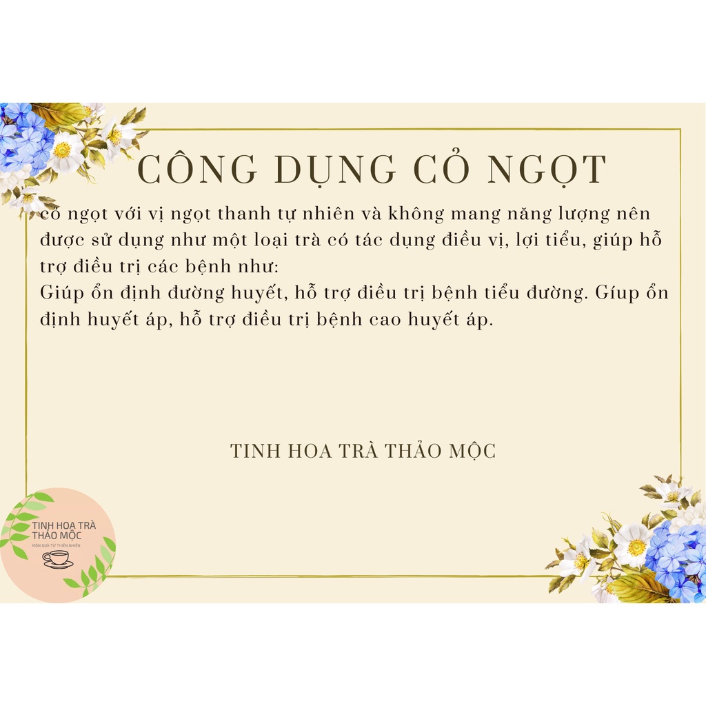 Cỏ ngọt khô 100 gram Tinh Hoa Trà Thảo Mộc Món Qùa Từ Thiên Nhiên