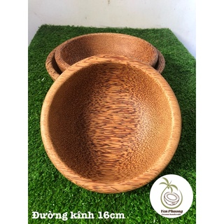 Tô gỗ dừa có 4 size: 16cm, 18cm, 20cm, 22cm