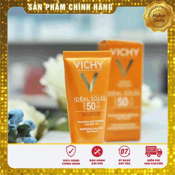 [CHÍNH HÃNG] Kem Chống Nắng Vichy Emusion Ideal Soleil SPF50 Mattifying Face Fluid Dry Touch