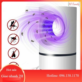Đèn bắt muỗi diệt côn trùng thông minh, máy hút muỗi hình trụ bóng đèn ngủ mini cắm USB, cây đèn led quạt vợt hút muỗi