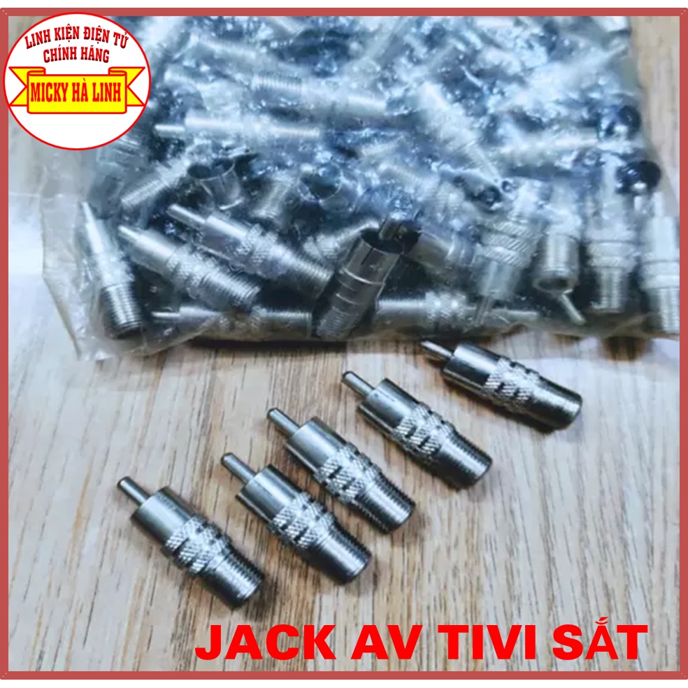 Jack AV Sắt hợp kim - đầu jack kết nối Tivi - Jack chuyển đổi đầu F5-RCA (AV) [Nguyên Bịch 100 con]