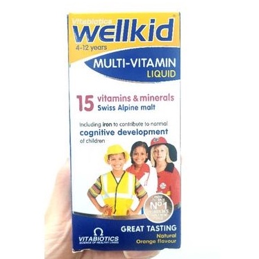[Bill UK] Multi-Vitamin Wellkid Multivitamin Liquid bổ sung Vitamin cho bé từ 4-12 tuổi