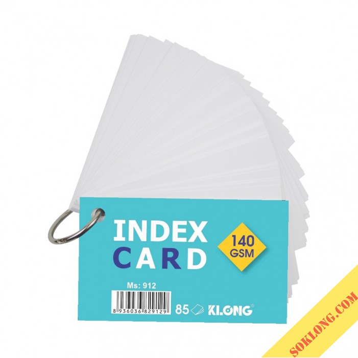 Tập thẻ Index Card A7 học ngoại ngữ giấy dày KLong MS912