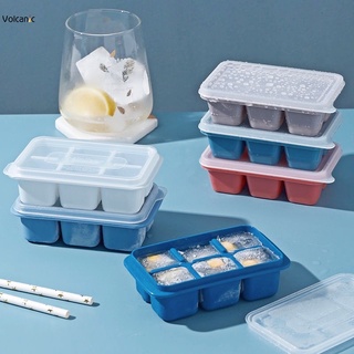 Khay Làm Đá Viên Mini Hình Vuông 6 Ngăn Bằng Silicone