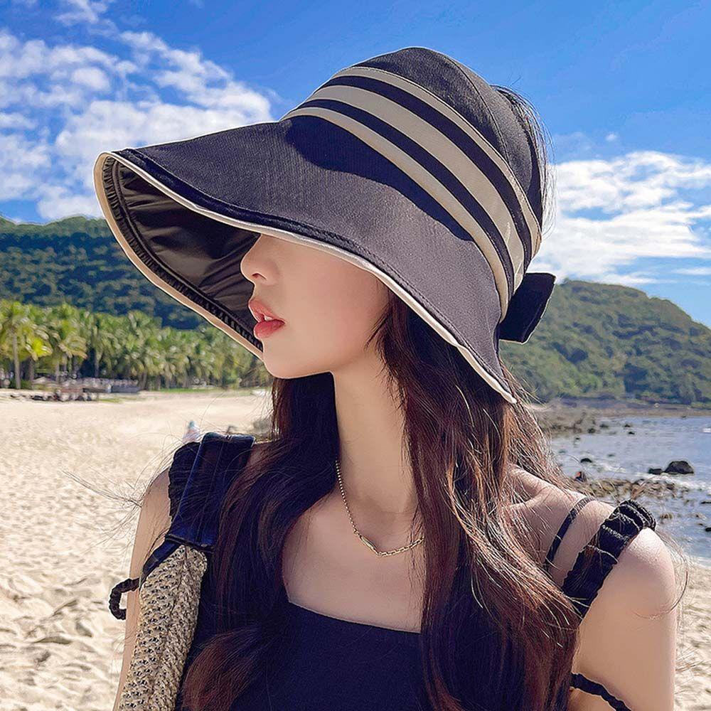 Nón Tai Bèo Rộng Vành Họa Tiết Sọc Thời Trang Cho Nữ