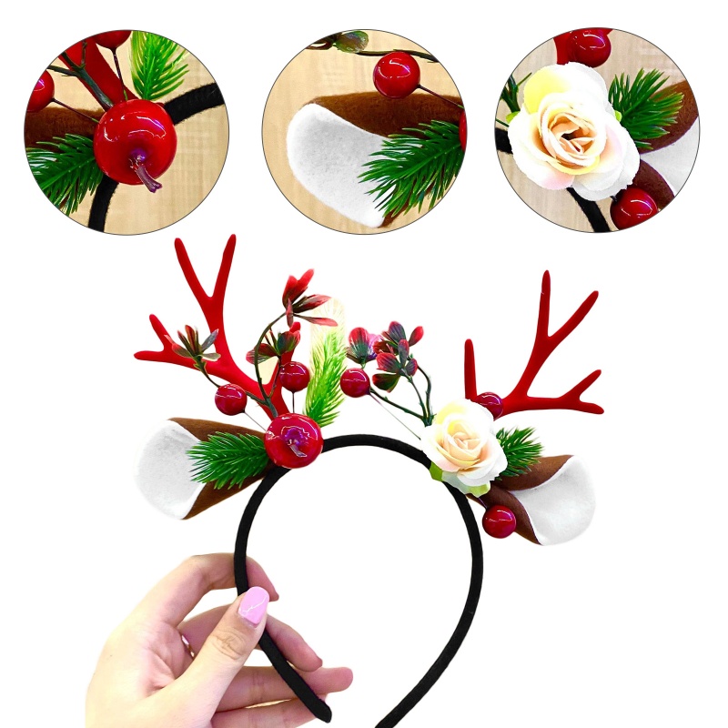 Băng Đô Cài Tóc Hình Sừng Tuần Lộc Giáng Sinh