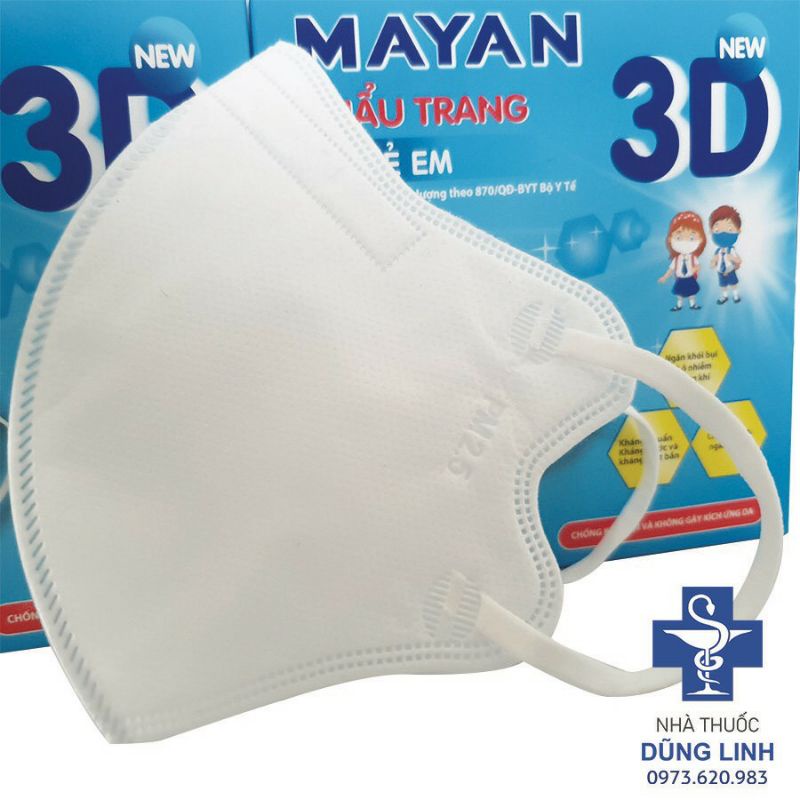 Khẩu trang Mayan 3D Trẻ em Kids và Người lớn (hộp 10 chiếc) có thể thể tái sử dụng nhiều lần