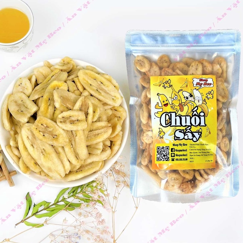 1KG Chuối Sấy Giòn Đà Lạt Nguyên Miếng