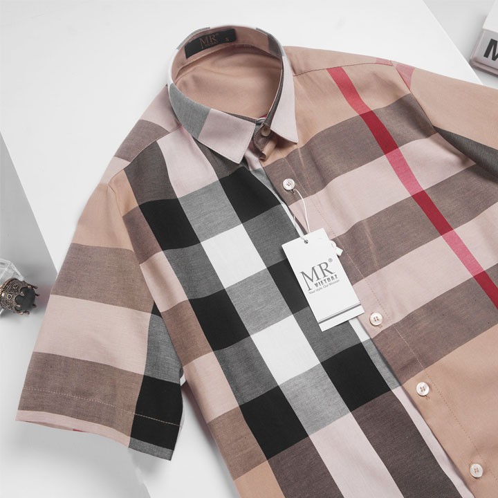 Áo sơ mi kẻ Ca Rô BBR Cao Cấp không bai không bai không xù