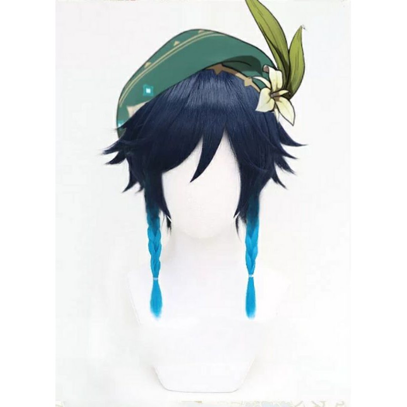 [sẵn] Wig/tóc giả cosplay Venti - Genshin Impact màu xanh dương than [Miu Cosplay]
