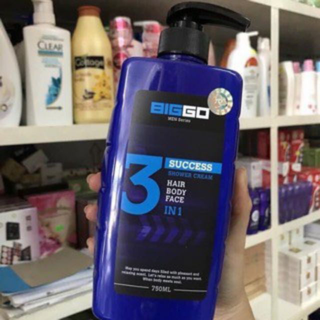 Sữa tắm, Gội, rửa mặt nam 3in1 BIGGO Sucess Malaysia 750ml