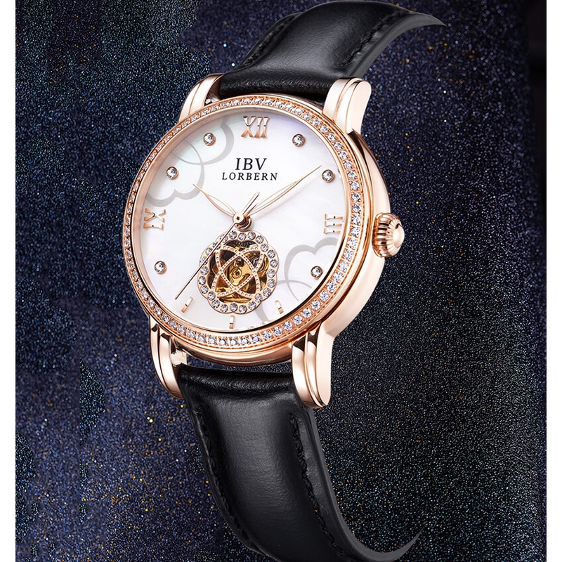 Đồng hồ nữ chính hãng LORBERN IBV6806-4 kính sapphire,chống xước,chống nước 30m,Bh 12 tháng,máy cơ (automatic)