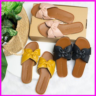 Dép Đế Bệt Nữ Erosska Quai Ngang Đính Nơ Thời Trang Đẹp Sandal Giá Rẻ DE-027