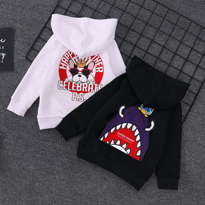Áo hoodie chui đầu vải cotton màu sắc tùy chọn thời trang Hàn Quốc hàng mới dành cho trẻ em