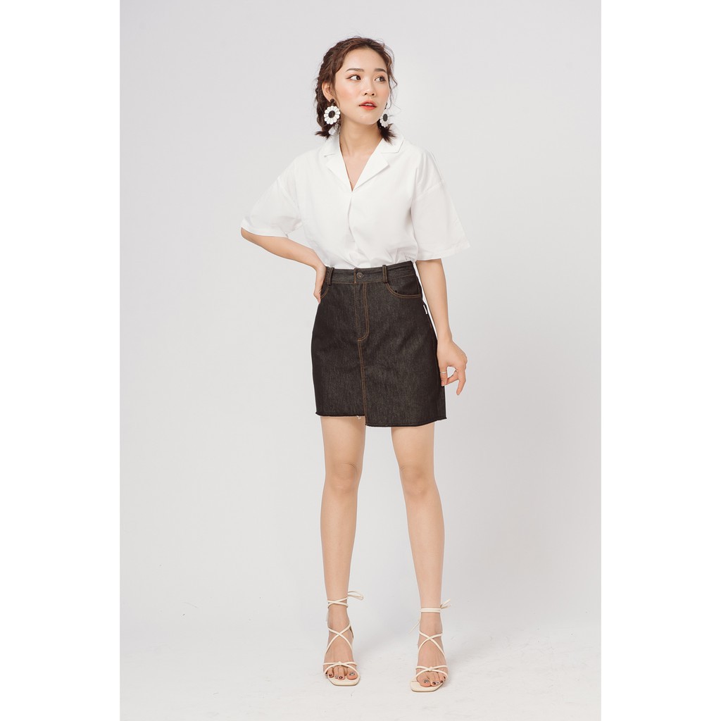 92Wear - Chân váy jean lệch gấu -Hàng nhập khẩu | BigBuy360 - bigbuy360.vn
