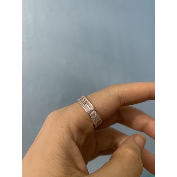 Nhẫn full đá vuông quanh nhẫn bạc ta đẹp NGỌC MẬU