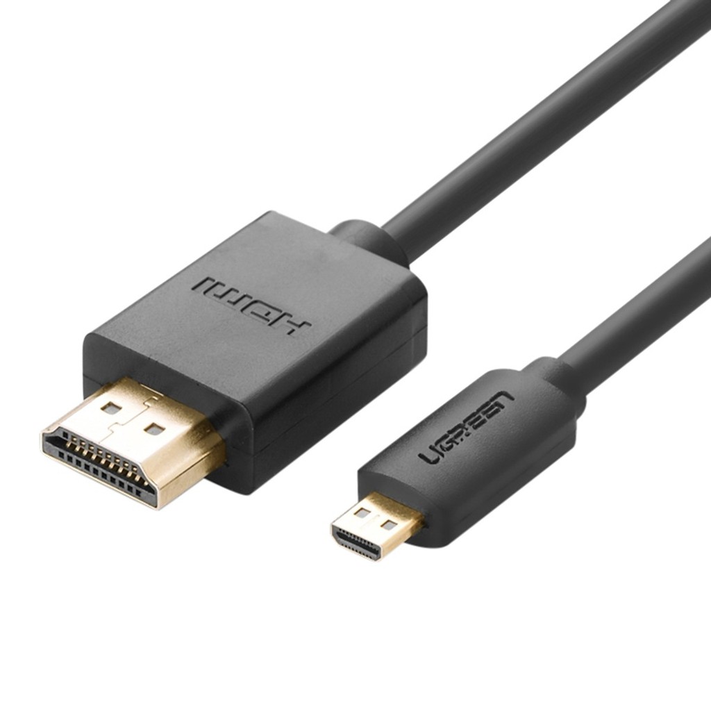 Cáp Micro HDMI To HDMI Ugreen 30103 dài 2m và Ugreen 30102 1.5M - Hàng Chính Hãng