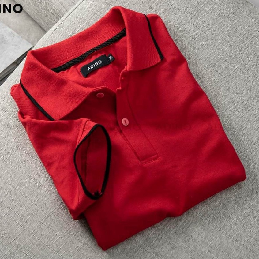 Áo Polo Nam Vải Cá Sấu Chất Cotton - Màu Đỏ