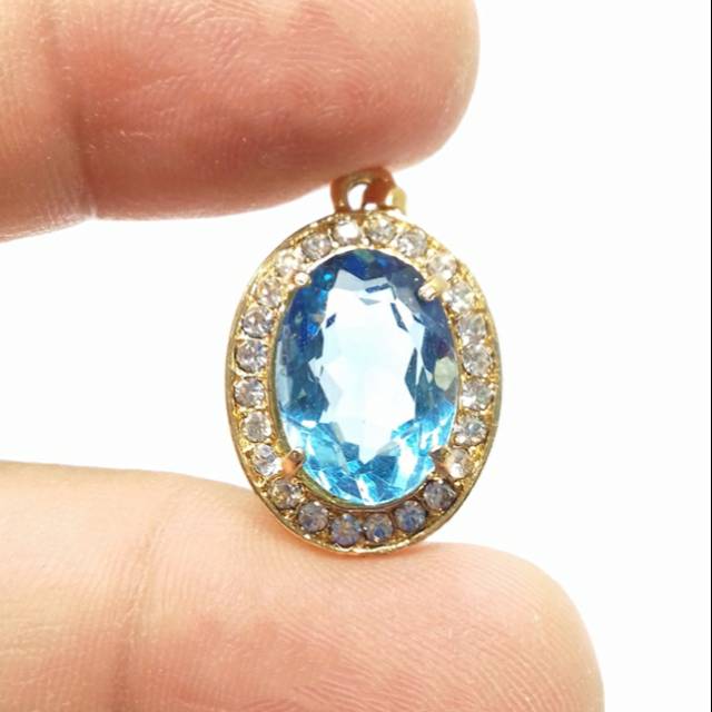 Mặt Dây Chuyền Đá Topas / Blue Topaz Hình Oval