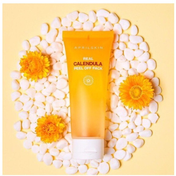 Mặt Nạ Lột Tẩy Tế Bào Chết APRIL SKIN Real Calendula Peel Off Pack 100g + Tặng kèm 1 băng đô tai mèo ( màu ngẫu nhiên) | BigBuy360 - bigbuy360.vn