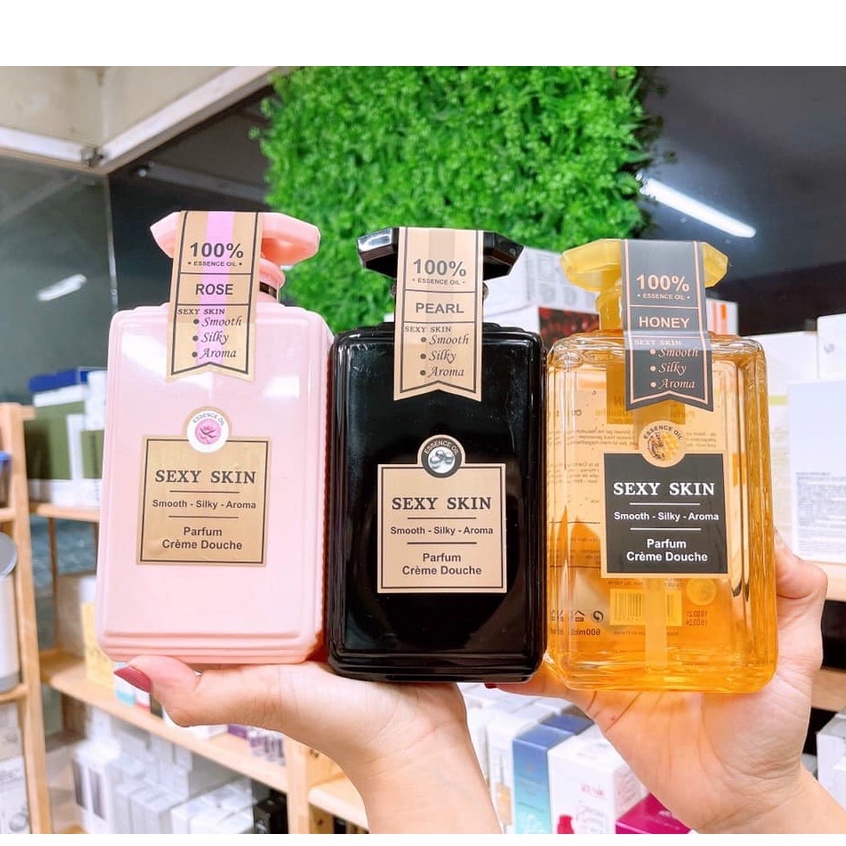 Sữa Tắm Nước Hoa Sexy Skin Essence Oil Vitamin E, Mật Ong Parfum Creme Douche 600ml