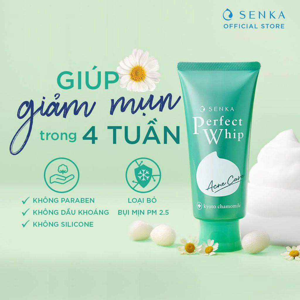 Bộ 02 Sữa rửa mặt dành cho da mụn Senka perfect whip acne care 100g