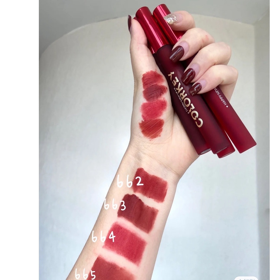 Có sẵn vỏ phiên bản đặc biệt - son kem lỳ Colorkey airy velvet lip lacquer R601 R608