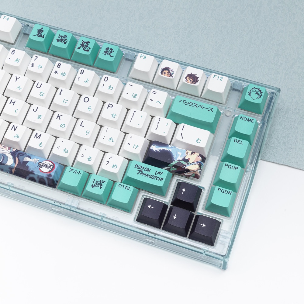 141 Phím Kamado Tanjirou Keycaps Cherry Profile Demon Slayer Anime PBT Dye Phụ Bàn phím cơ học Keycap
