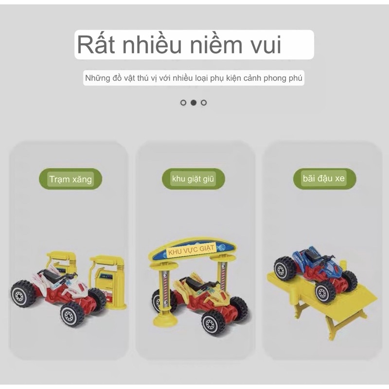 Đồ chơi ! Bãi đỗ xe 4 tầng và đường đua khủng long