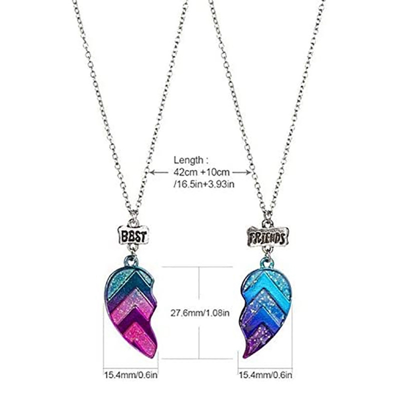 Set 2 vòng cổ Mặt Ghép Hình Trái Tim Cho Cặp Đôi