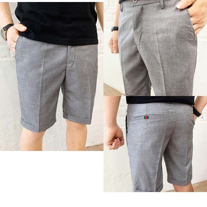 [QNK-Xám] Quần short nam hàn quốc chất vải âu cao cấp (BAO TEST KIỂM TRA) 4 màu, hàng không đẹp thì cho quay đầu