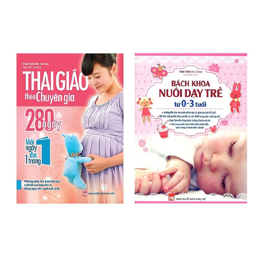 Combo 2 cuốn Sách Thai giáo theo chuyên gia + Bách khoa nuôi dạy trẻ từ 0-3 tuổi